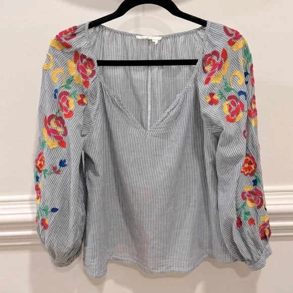Anthropologie Embroidered Soleil Top by Floreat Size M - Picture 6 of 13